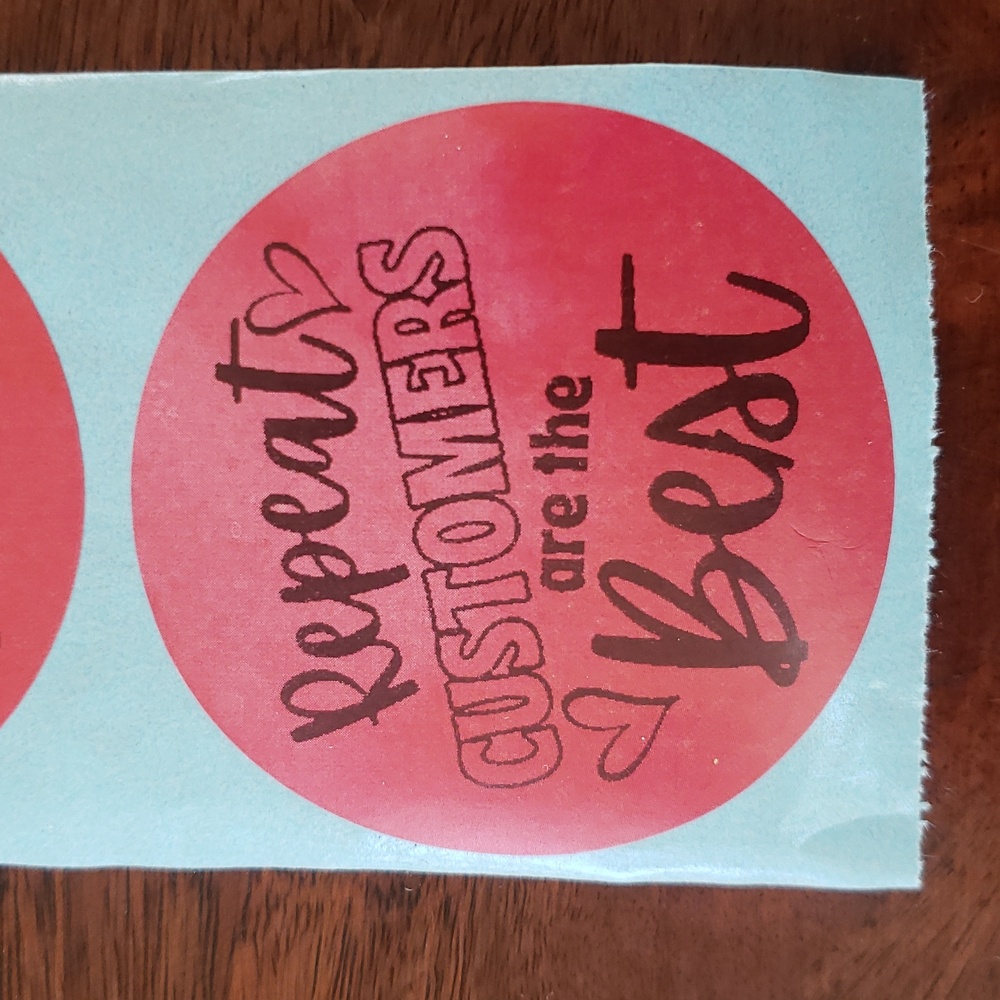 3/$15 50 Pcs Repeat Customers Are The Best Stickers 2" Round Packaging Labels - Picture 3 of 7